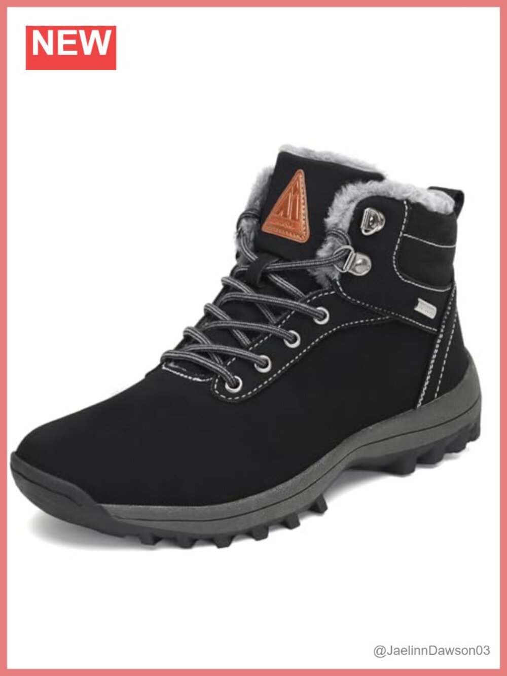Women's Water-Resistant Faux Leather Snow Boots Warm Plush Lined